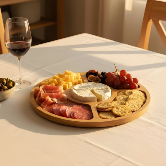 Wooden Rotating Serving Platter